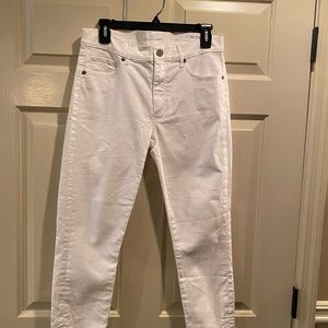 LOFT Jeans Womens 28/6 White Denim Slim Pockets Skinny Crop Classic(m56)